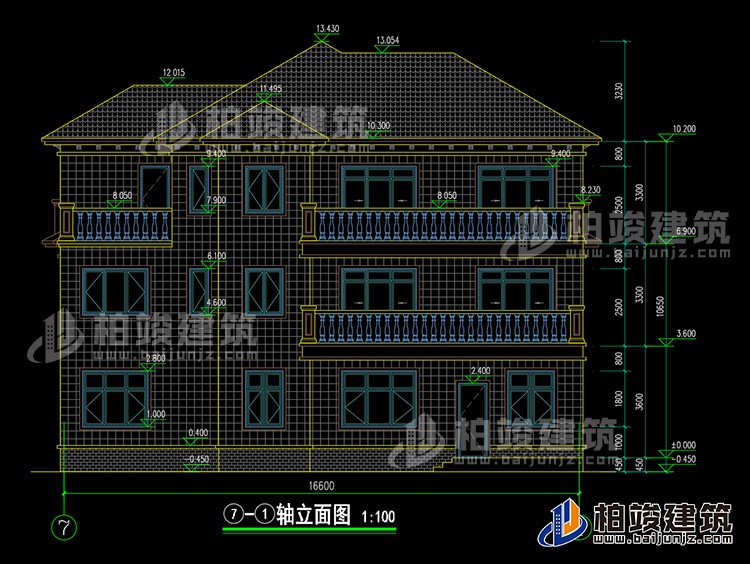 背立面图