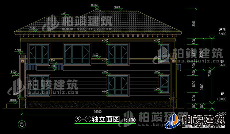 背立面图